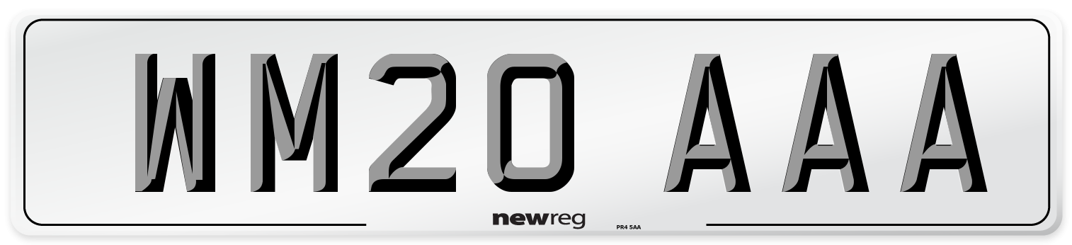 WM20 AAA Number Plate from New Reg